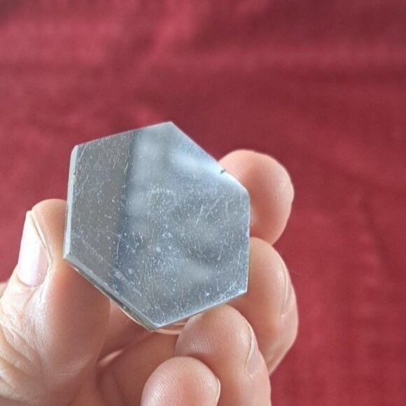 Crystal Cat With Mouse Tail in Mouth Figure Blue Eyes Black Accents Faceted - Picture 6 of 7